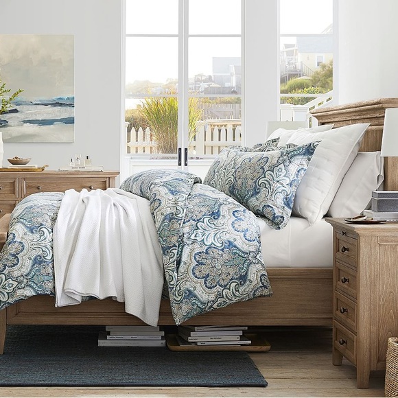 Pottery Barn Jordana Paisley percale King size duvet and 2 pillow shams. - Picture 6 of 6